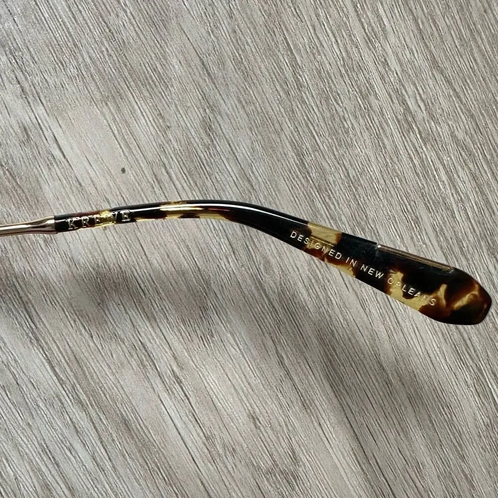 Krewe Laveau Nylon Sunglasses in Zulu 24K with Leopard Sleeve